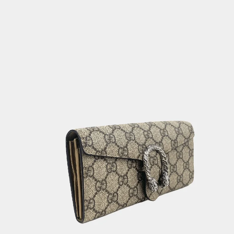 Gucci handbags for women with a patent - leather finishGUCCI Dionysus Mini Wallet on Chain GG Supreme