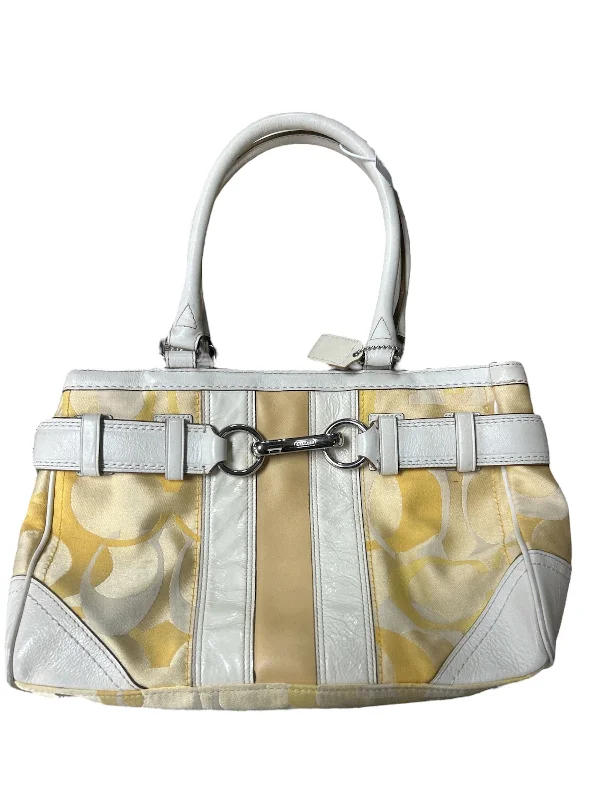 Coach Dempsey bags with a large capacity and a drawstring closureHandbag Designer By Coach, Size: Small