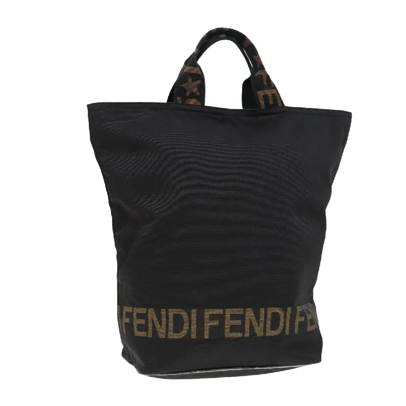 Ladies Fendi shoulder bags with a hidden magnetic pocket for discreet storageFENDI Hand Bag Nylon Black  yk13789