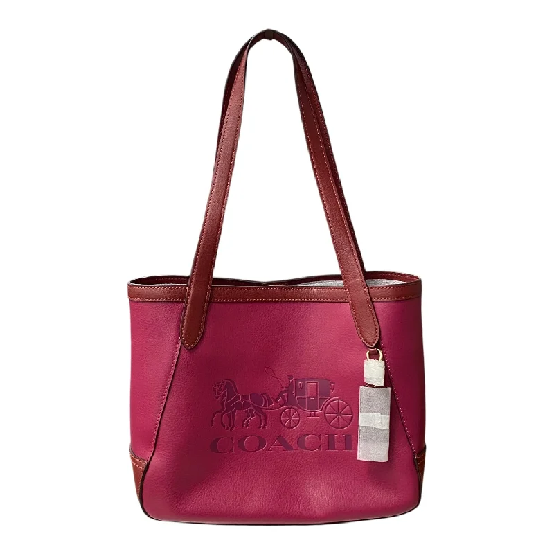 Coach tote bags with a double - handle and shoulder - strap option for easy useHandbag Designer By Coach In Pink, Size:Medium