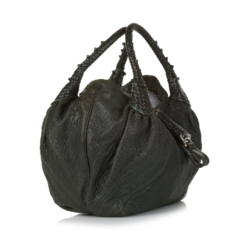 Fendi handbags with a biodegradable leather alternative for an eco - conscious choiceFendi Spy Leather Hobo Bag (SHG-31293)