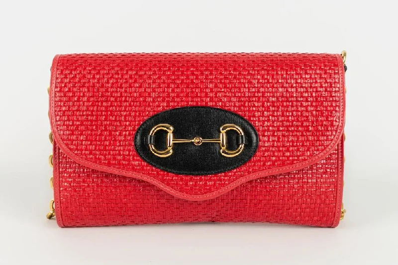 Women Gucci Sylvie bags with a crystal - embellished web stripeSac rouge Gucci