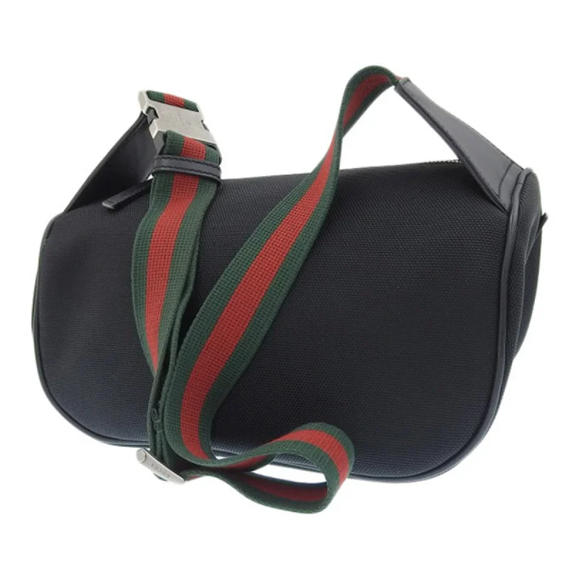 Medium - sized Women Gucci handbags for everyday useGUCCI Canvas Leather Sherry Body Bag Waist 630920 Black Ladies