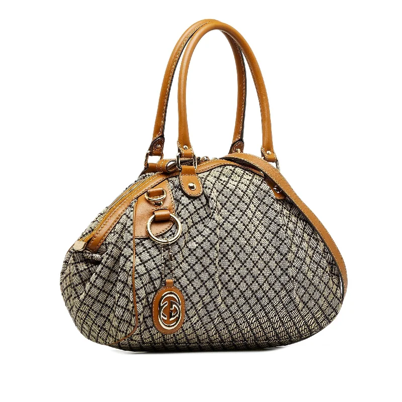 Ladies Gucci shoulder bags with a wide - width strapGUCCI Diamante Sukey Satchel