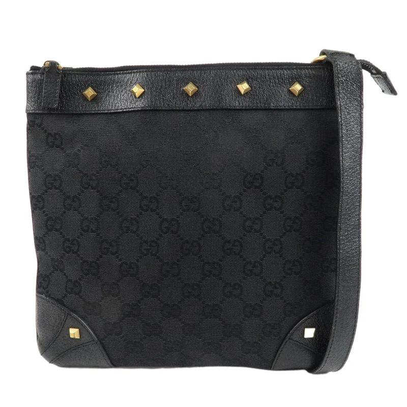 Ladies Gucci shoulder bags with a single - handle designGUCCI GG Canvas Leather Shoulder Bag Crossbody Bag Black 120893