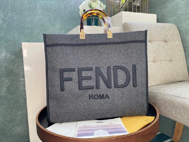 Fendi tote bags with a hand - painted FF pattern for an artisanal and one - of - a - kind touchFendi Sunshine Shopper Large Bag