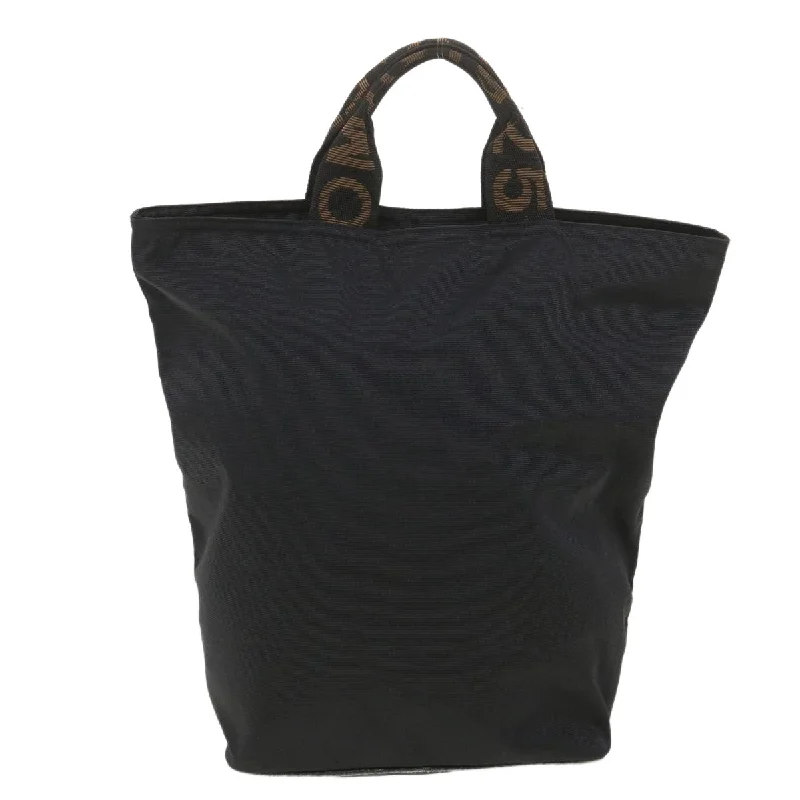 Fendi tote bags with a self - cleaning interior lining for easy maintenanceFENDI Hand Bag Nylon Black Brown  38483