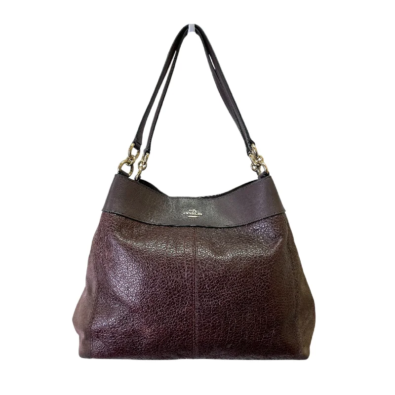 Coach bags with a patent - leather finish for a shiny and sophisticated appearanceHandbag Designer By Coach In Maroon, Size:Large