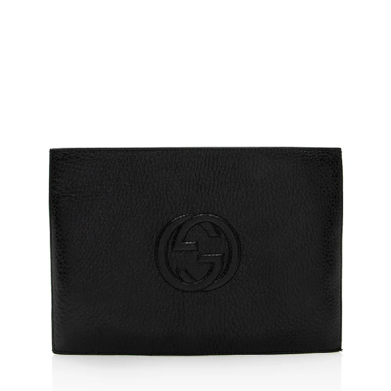 Women Gucci crossbody bags with a woven leather strapGucci Calfskin Soho Document Holder