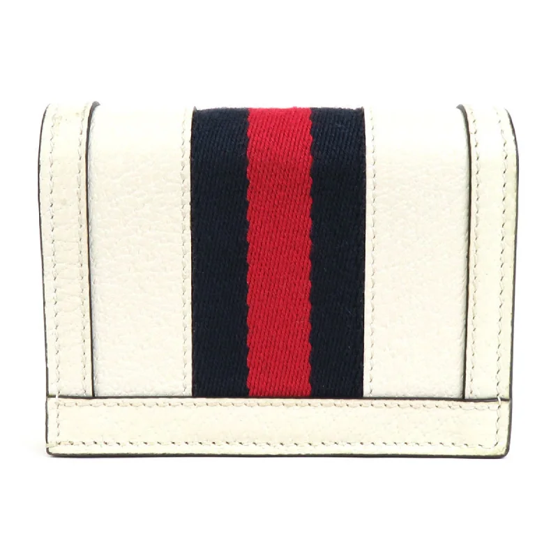 Gucci Marmont bags for women with quilted leather exteriorsGUCCI Folio Wallet GG Marmont Leather/Canvas Off-White/Navy/Red Gold Unisex 523155