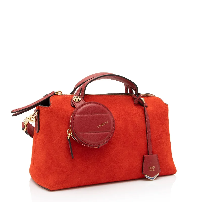 Ladies Fendi shoulder bags with a tassel - decorated zipper for added charm and styleFendi Suede Calfskin By The Way Medium Boston Bag (SHF-23727)