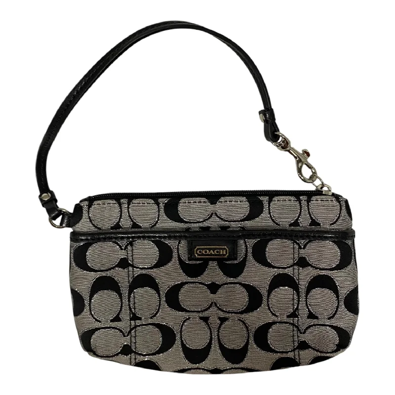 Coach Dempsey bags with a leather - wrapped drawstring for a luxurious feelWristlet Designer By Coach In Grey, Size:Small