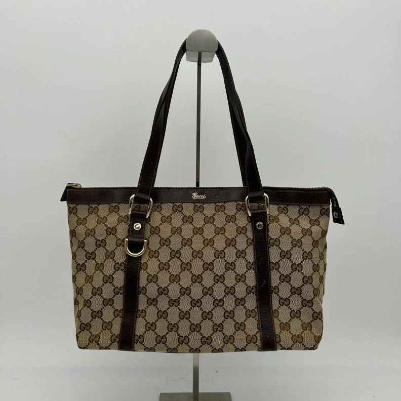 Ladies Gucci shoulder bags with a wide - width strapGucci Canvas Leather Monogram Shoulder Bag Brown Medium Size