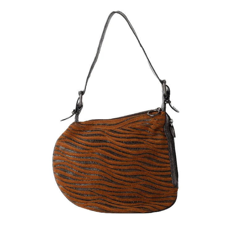 Fendi tote bags with a reinforced bottom for increased durabilityFENDI Fendi Wood Paneled Oyster Hobo Bag