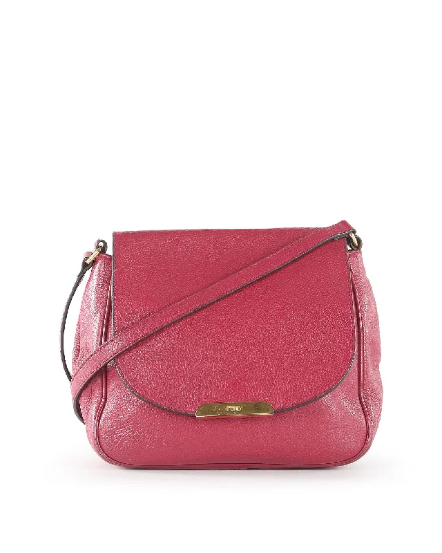 Fendi backpacks with a ventilated back panel for improved air circulationFENDI Fuchsia Leather Crossbody Bag