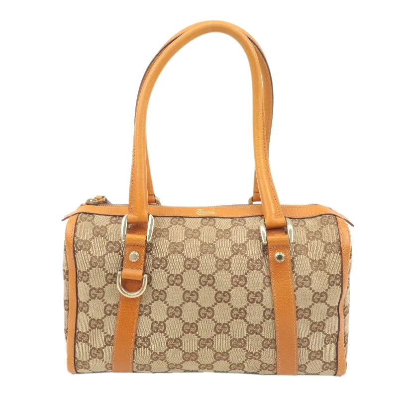 Gucci Dionysus bags for women with tiger - head claspsGUCCI Abbey GG Canvas Leather Mini Boston Bag Beige Orange 130942