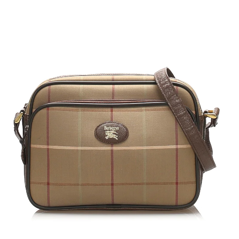 Sporty Burberry Bags for Athletic ActivitiesBurberry Plaid Canvas Crossbody Bag (SHG-14456)