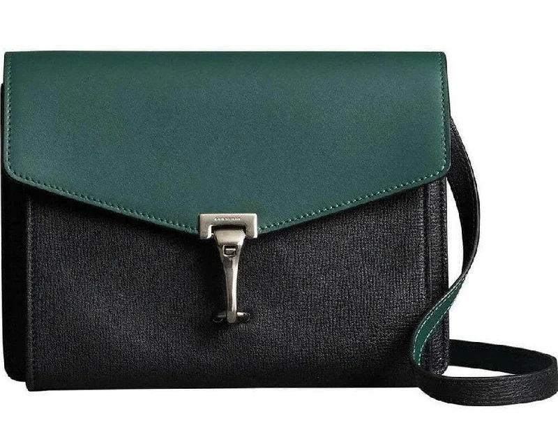 Burberry Bags with Adjustable Shoulder Straps for ComfortBurberry Macken Two Tone Leather Crossbody Bag Clutch Black Sea Green