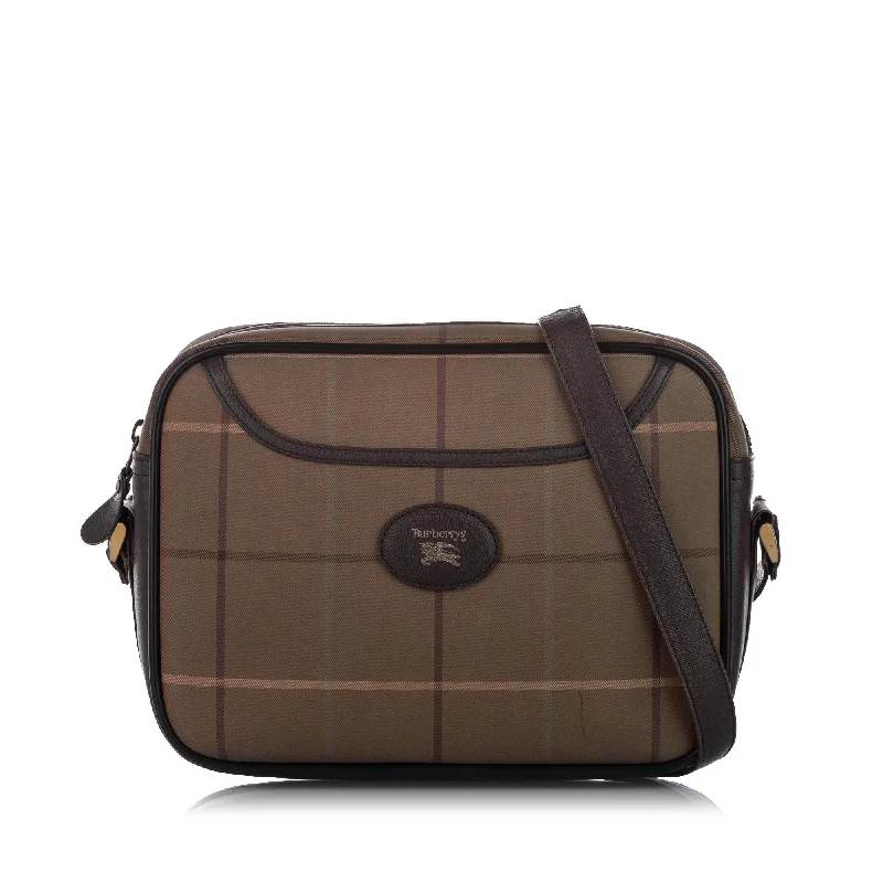 Water - Resistant Burberry Beach BagsBurberry Plaid Canvas Shoulder Bag (SHG-16095)