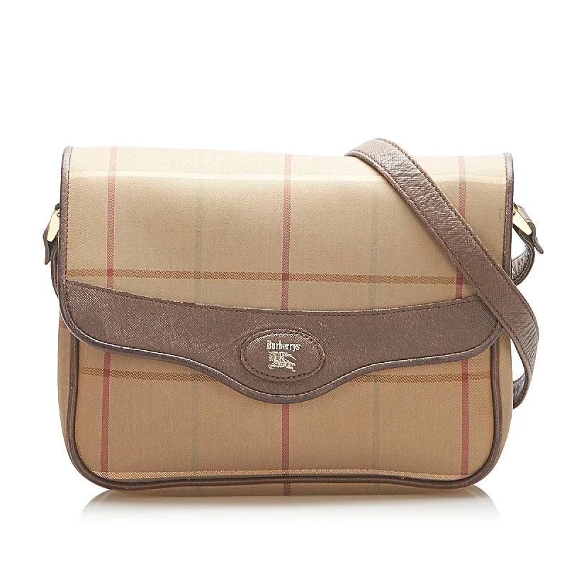 Dark - Hued Burberry Bags for a Sophisticated LookBurberry Plaid Canvas Crossbody Bag (SHG-16994)