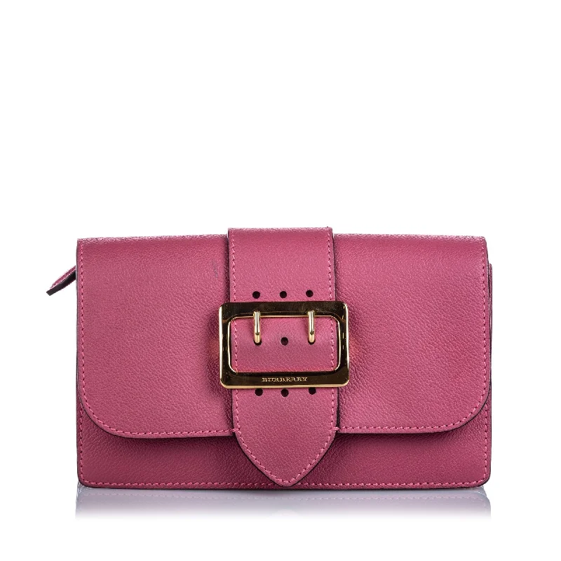 Burberry Bags with Adjustable Handles for Different Carrying WaysBurberry Pink Calf Leather Buckle Crossbody Bag ITALY