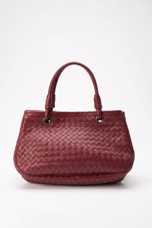 Bottega Veneta bags for home decor enthusiastsVintage Bottega Veneta Dark Red Intrecciato Leather Tote