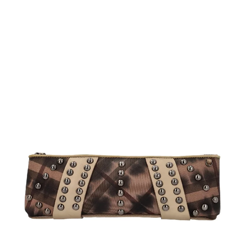 High - Quality Burberry Leather Shoulder BagsBURBERRY Leather/Check Studded Clutch