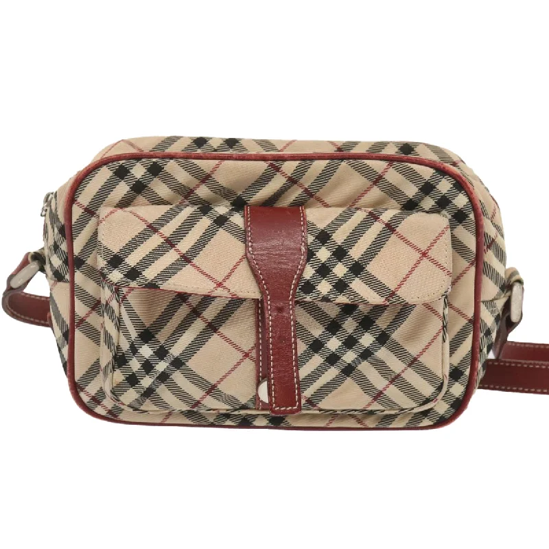 Burberry Bags with Detachable Straps for CustomizationBURBERRY Nova Check Blue Label Shoulder Bag Nylon Beige Red  bs12778