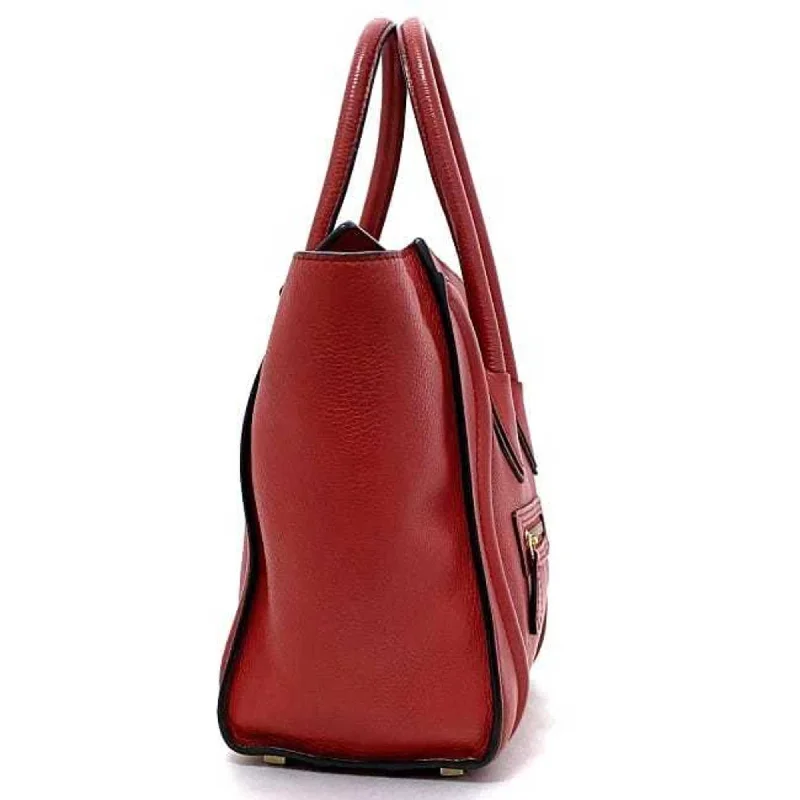 Quilted Celine Bags for a Luxurious AestheticCeline Tote Bag Luggage Micro Shopper Red 167793 Leather  Handbag Ladies