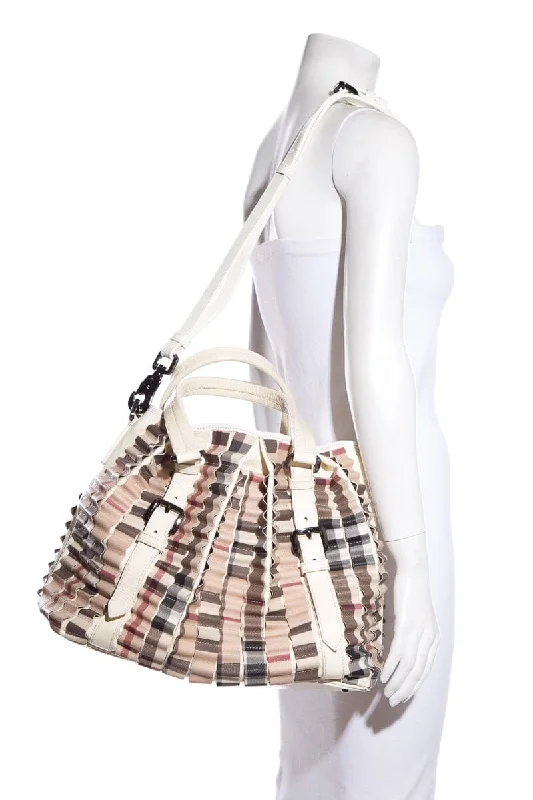 Sustainable Burberry Bags Made from Recycled MaterialsBurberry Cream Patent Leather Cartridge Novacheck Satchel