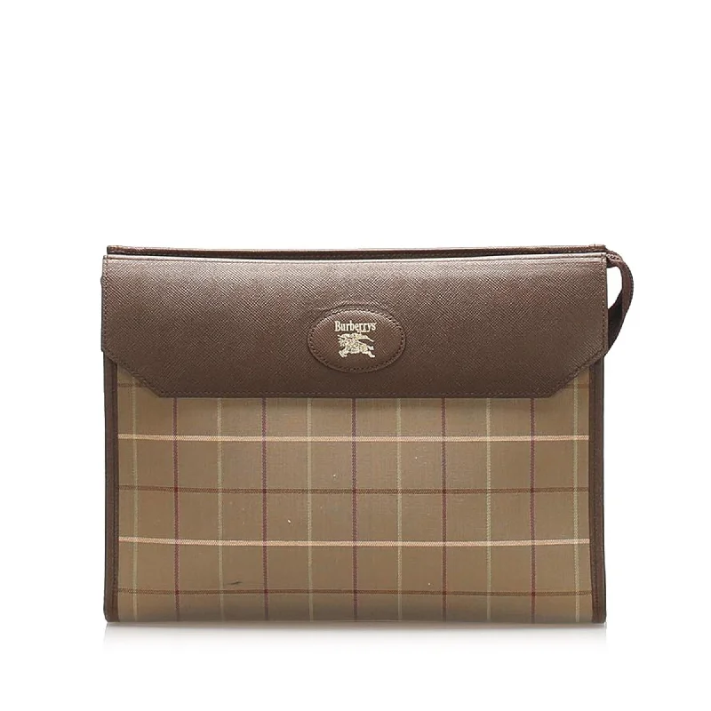 Burberry Bags with Adjustable Handles for Different Carrying WaysBurberry Plaid Canvas Clutch Bag (SHG-14232)