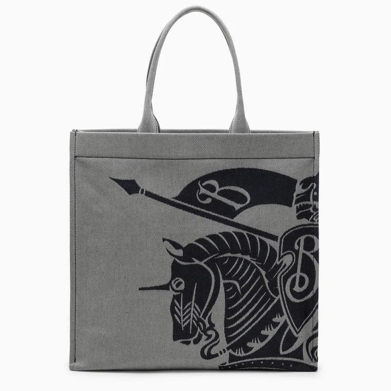 Metallic Finish Burberry Bags for a Glam LookBurberry Medium Grey Canvas Tote Bag With Logo Men