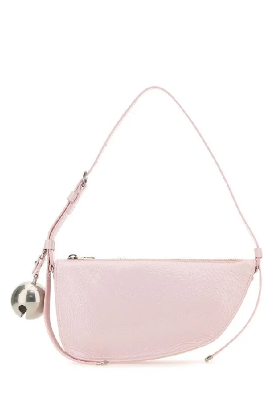 Burberry Bags with Detachable Straps for CustomizationBurberry Woman Pink Leather Knight Small Shoulder Bag