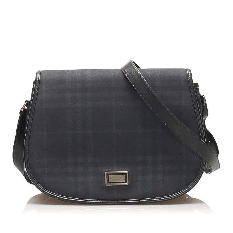 Burberry Bags with Antique - Style HardwareBurberry Plaid Coated Canvas Crossbody Bag (SHG-14457)