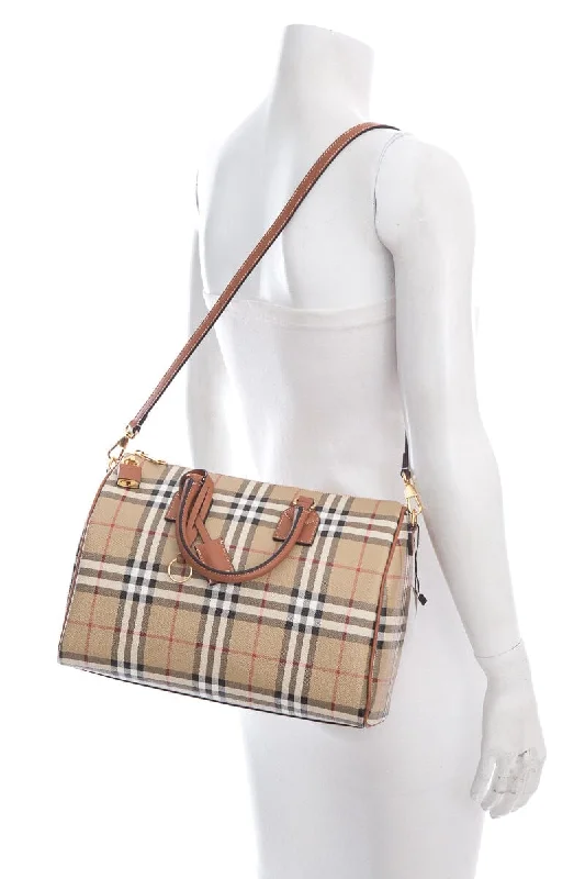 Burberry Bags with Reflective Elements for SafetyBurberry Plaid Bowling Handbag