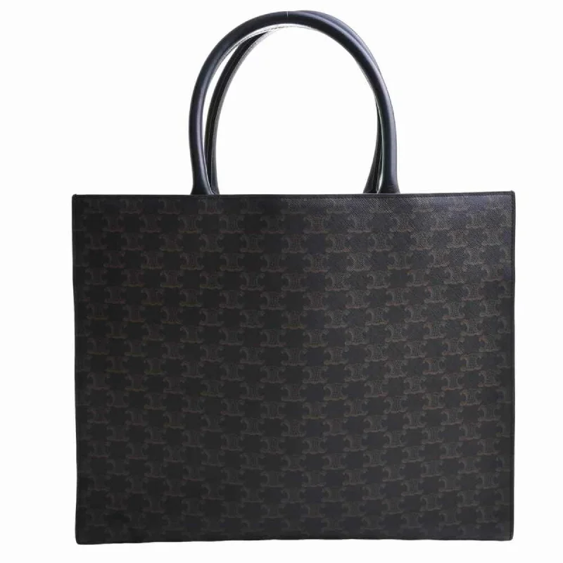 Easy - to - Clean Celine Bags for Busy LifestylesCeline Leather Triomphe Tote Bag Black Ladies