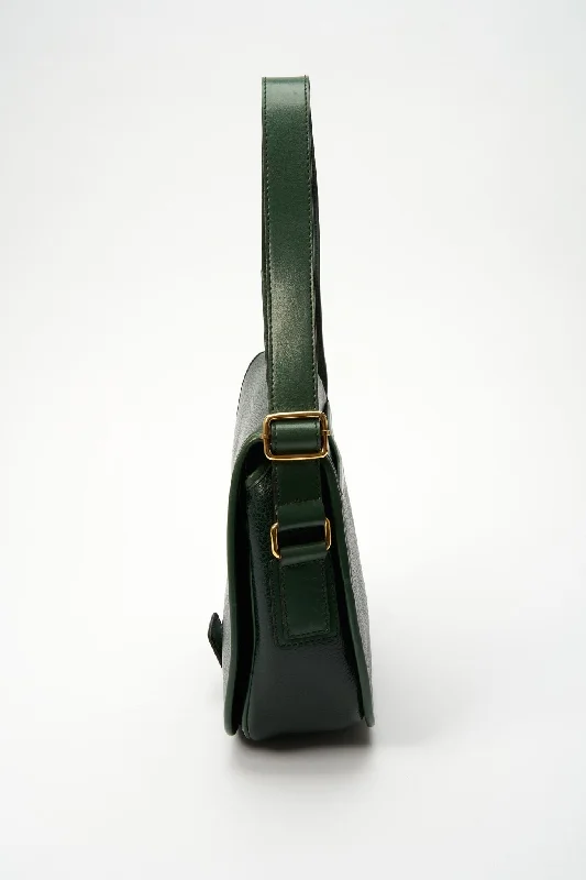 Sustainable Celine Bags Using Eco - Friendly MaterialsVintage Celine Green Crossbody Leather Bag