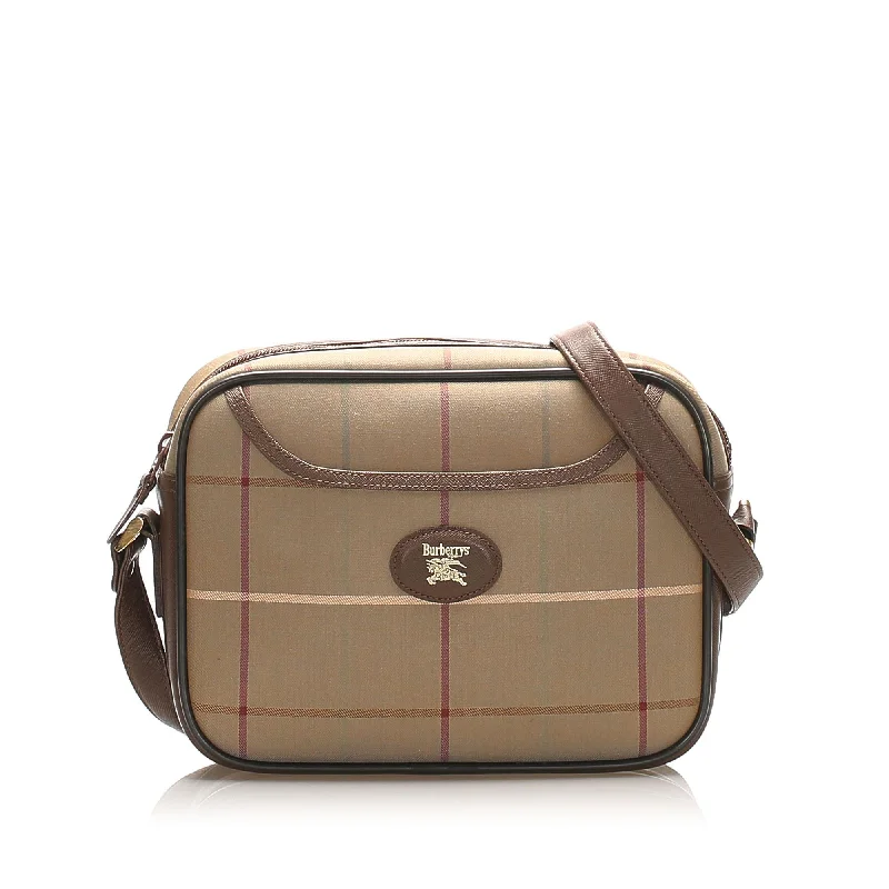 High - Capacity Burberry Duffle Bags for Long TripsBurberry Plaid Canvas Shoulder Bag (SHG-15504)