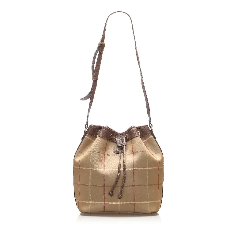 Affordable Replica - Looking Burberry BagsBurberry Plaid Canvas Bucket Bag (SHG-14921)