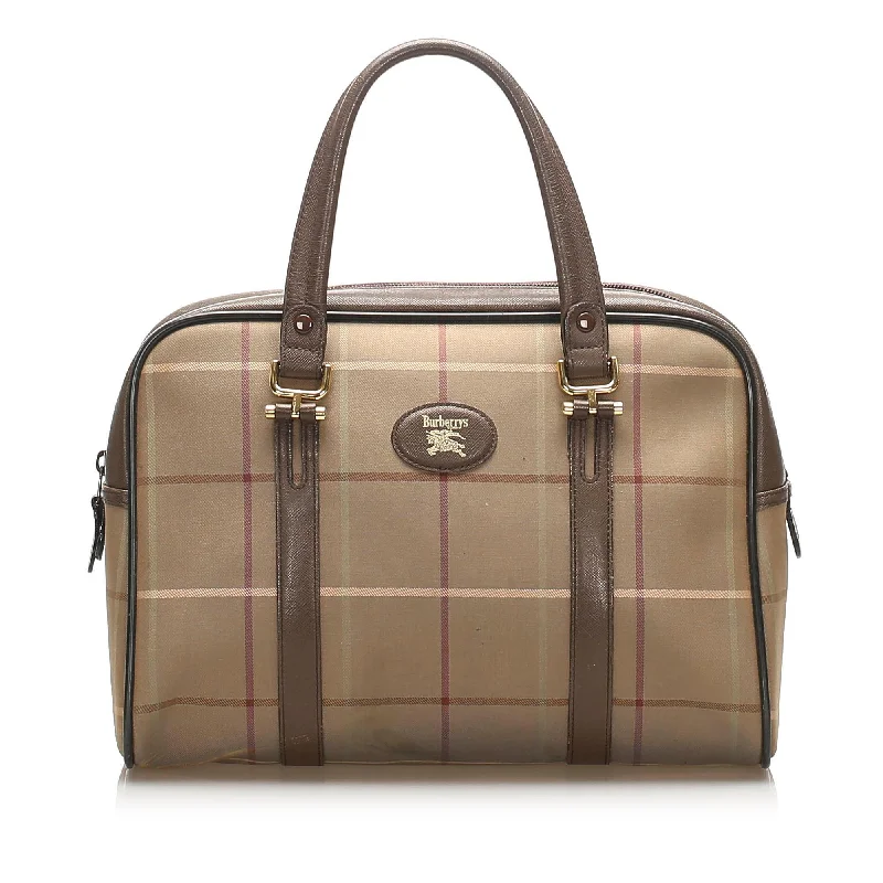 Light - Colored Burberry Bags for Spring and SummerBurberry Plaid Canvas Boston Bag (SHG-12139)