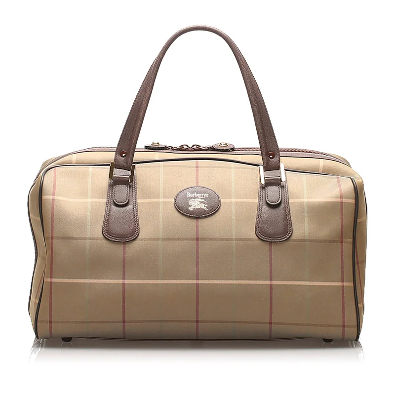 Burberry Bags with Signature Check Pattern in New ShadesBurberry Plaid Canvas Boston Bag (SHG-13808)