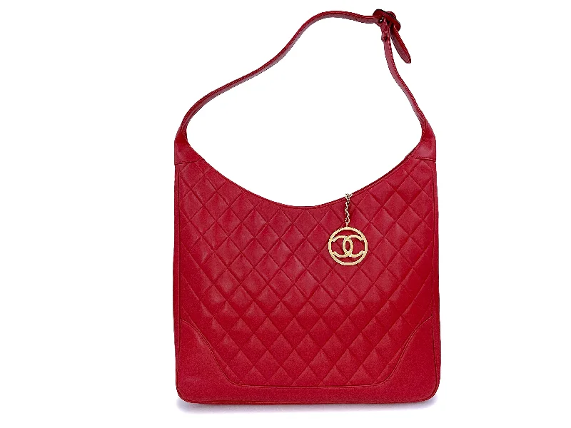 Chanel Small Crossbody Bag for TravelChanel 1991 Vintage Red Lambskin Oversized XL Hobo Tote Bag 24k GHW