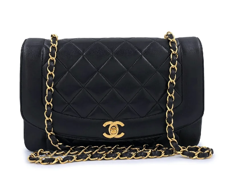 Chanel Luxury Handbag for High - End EventsChanel 1992 Vintage Medium Diana Bag Black Lambskin 24k GHW