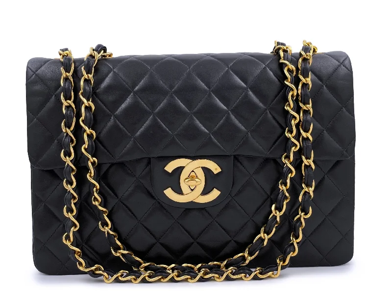 Chanel New Arrival Handbag with Gold HardwareChanel 1993 Vintage Black Lambskin Maxi Classic Flap Bag 24k GHW