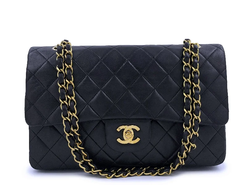 Chanel Luxury Handbag for High - End EventsChanel 1994 Vintage Black Medium Classic Double Flap Bag 24k GHW Lambskin