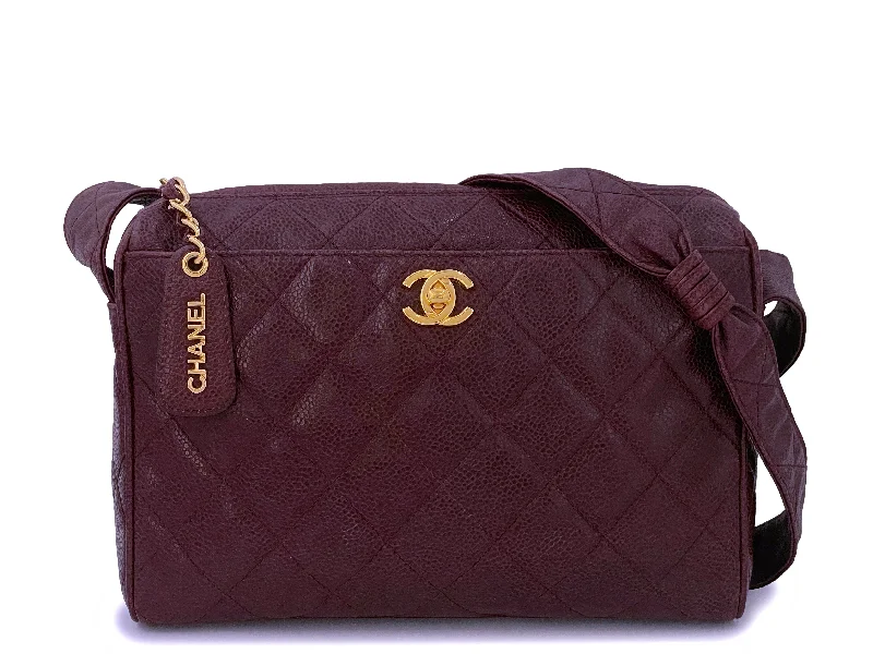 Chanel Black Handbag for Business MeetingsChanel 1996 Vintage Classic Camera Case Messenger Bag Red Wine Burgundy