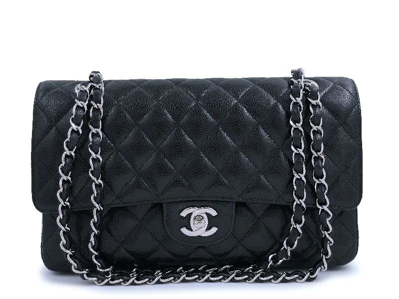 Chanel Luxury Handbag for High - End EventsChanel 2008 Black Caviar Medium Classic Double Flap Bag SHW