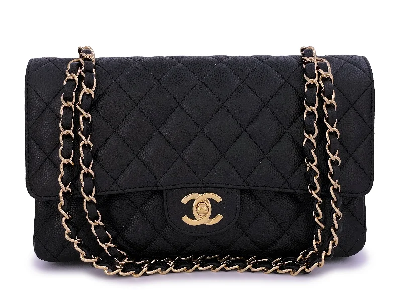 Chanel Luxury Handbag for High - End EventsChanel 2009 Vintage Black Caviar Medium Classic Double Flap Bag GHW