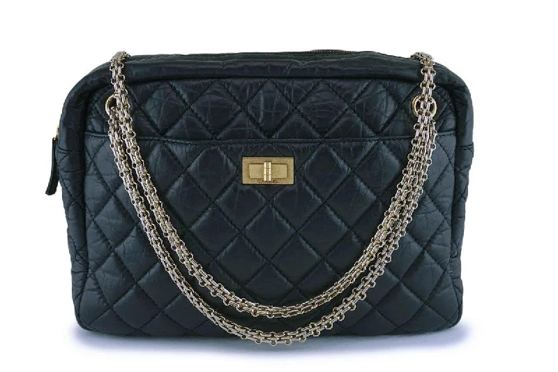 Chanel Designer Handbag with Unique DesignChanel Black Aged Calfskin Classic Reissue Camera Case Bag GHW