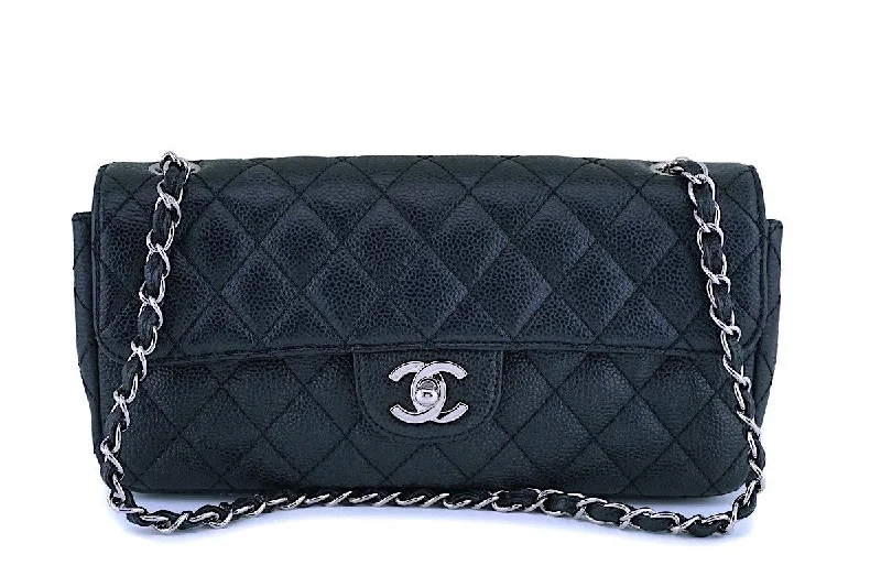 Chanel Black Handbag for Business MeetingsChanel Black Caviar Classic East West Flap Bag SHW